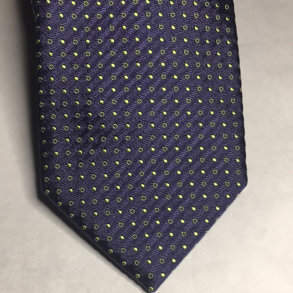 J.P. Telford- Blue with small yellow circles and dots. Italian 100% silk NWT - Picture 5 of 10